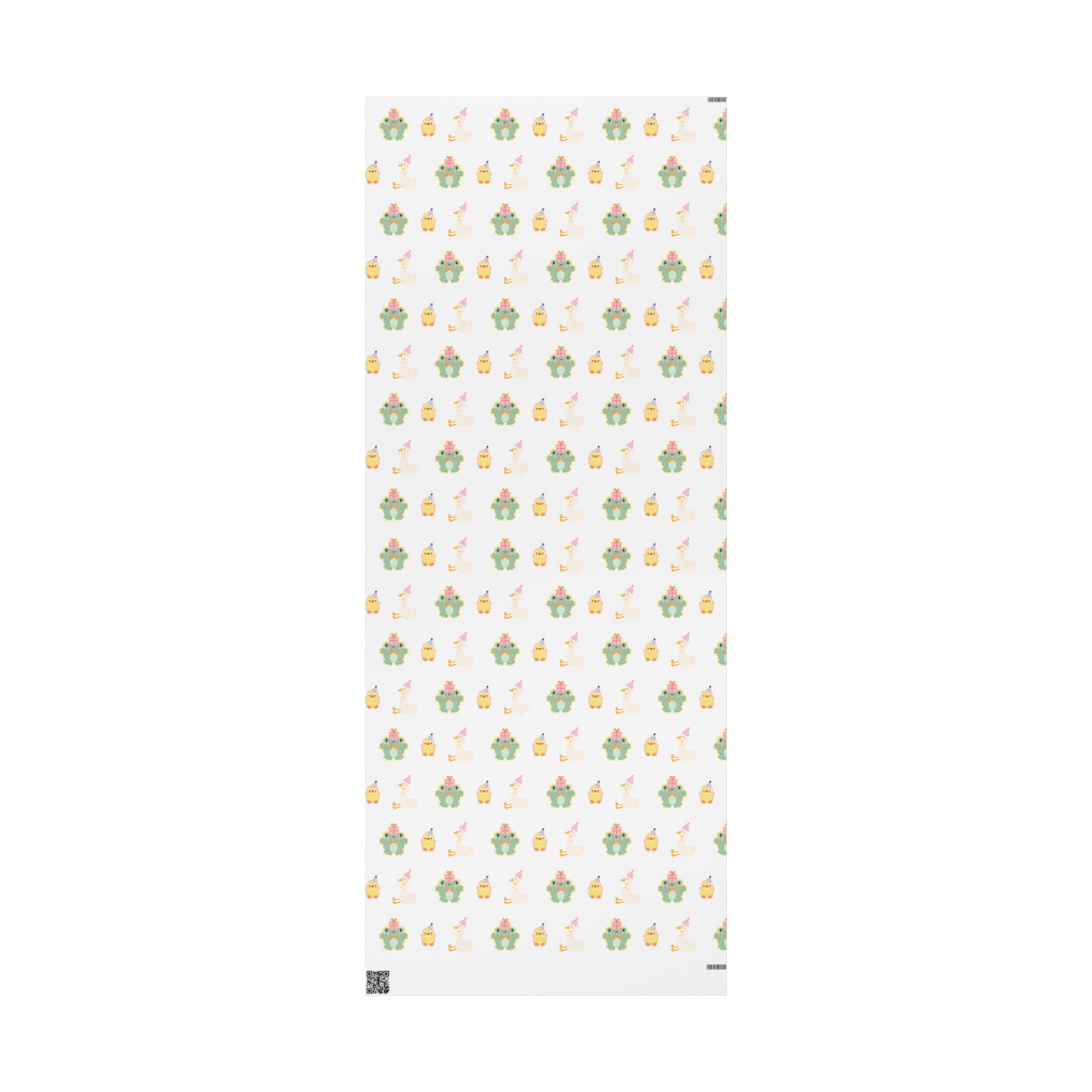 Wrapping Paper, Cute Frog, Chick and Duck Baby Shower/Baby Birthday Gift Wrap, Animal Print, Gender Neutral, Party Supplies, Kids Crafting