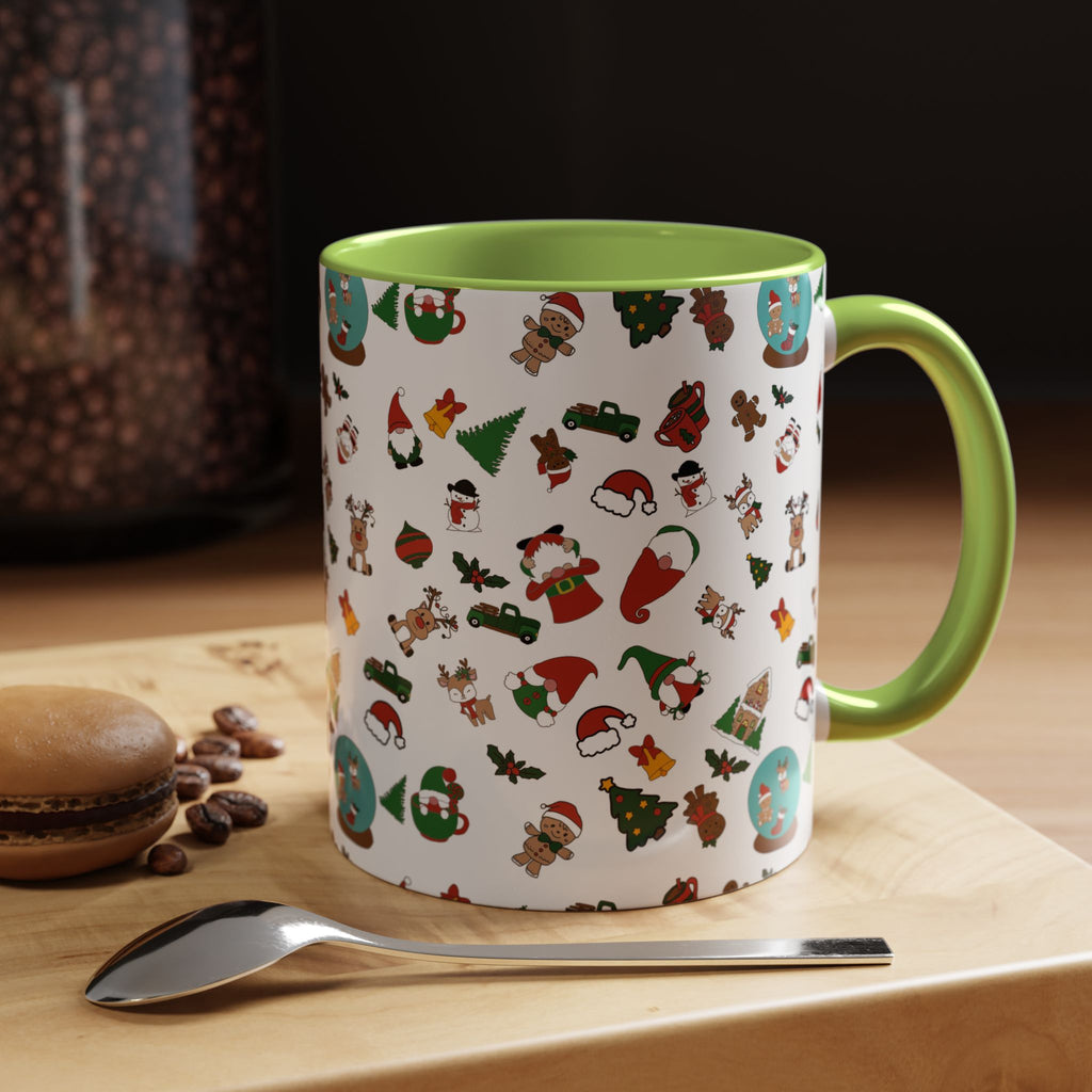 Christmas Icons Pattern Mug | Accent Coffee Mug 11oz 15oz