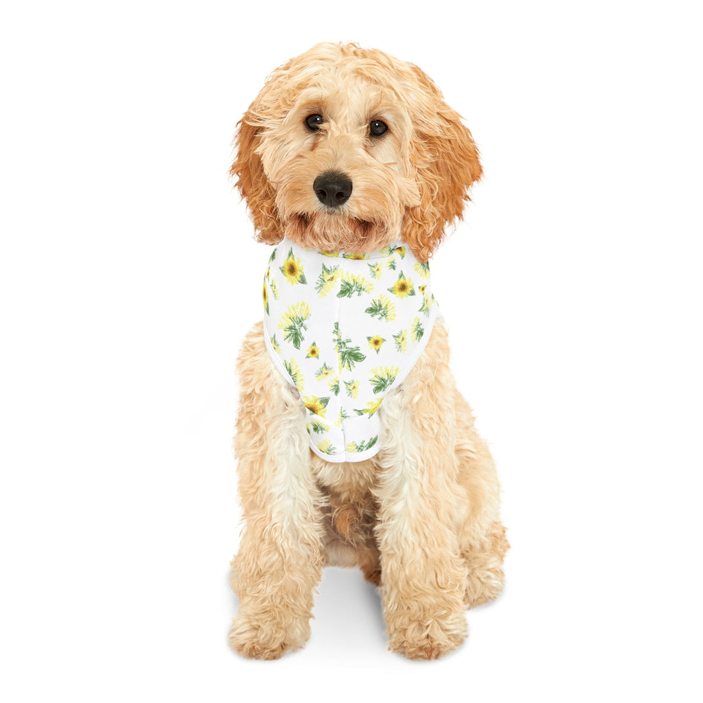 Sunflower Pattern Pet Hoodie | Floral Dog Hoodie