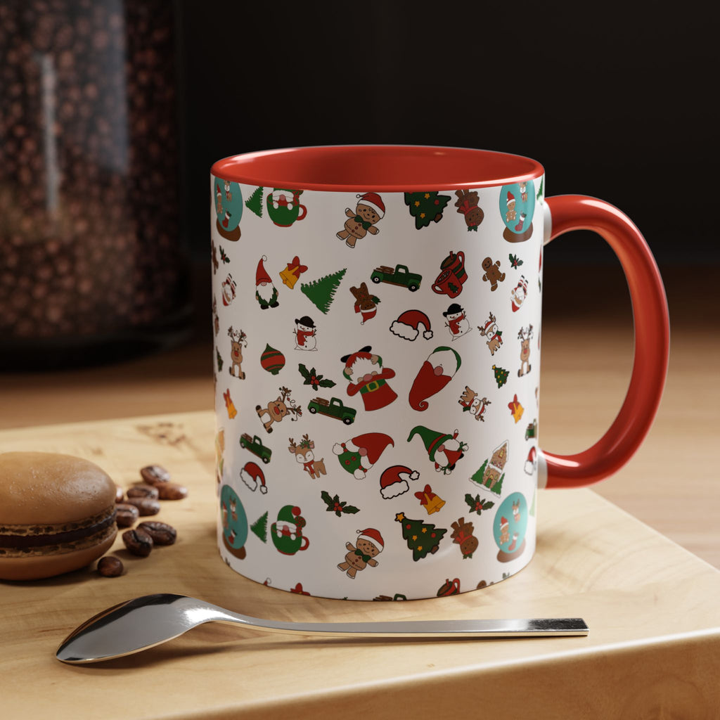 Christmas Icons Pattern Mug | Accent Coffee Mug 11oz 15oz