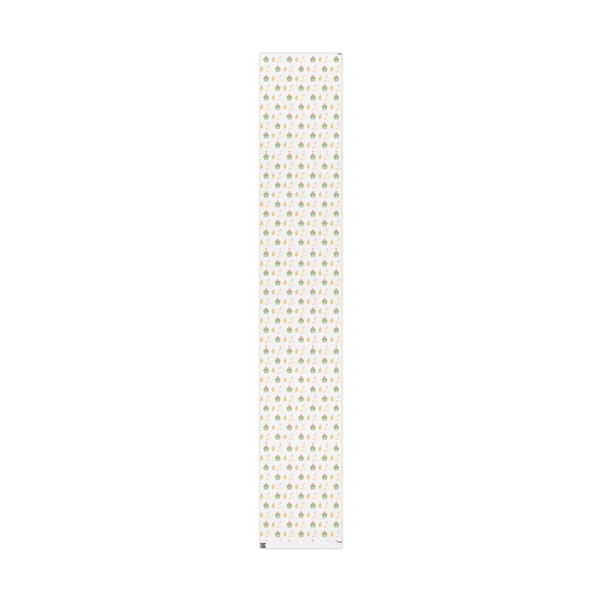 Wrapping Paper, Cute Frog, Chick and Duck Baby Shower/Baby Birthday Gift Wrap, Animal Print, Gender Neutral, Party Supplies, Kids Crafting
