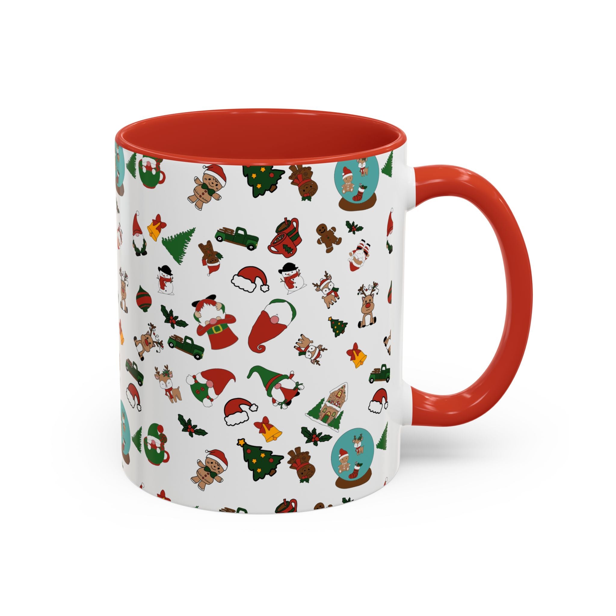 Christmas Icons Pattern Mug | Accent Coffee Mug 11oz 15oz