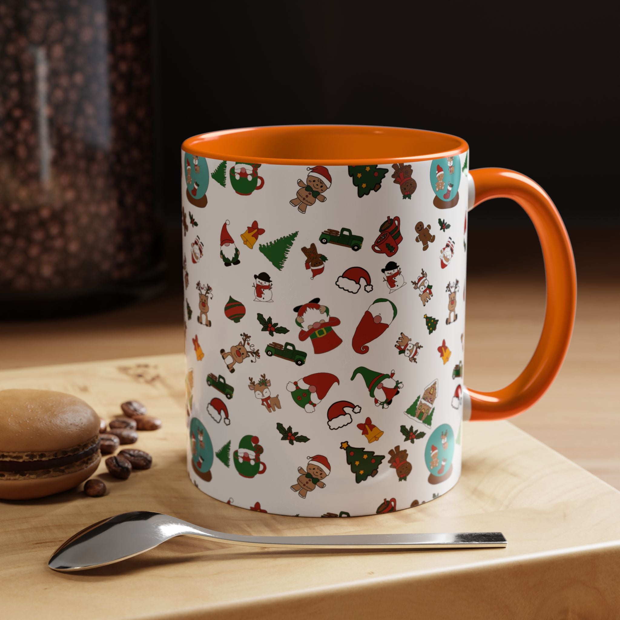 Christmas Icons Pattern Mug | Accent Coffee Mug 11oz 15oz
