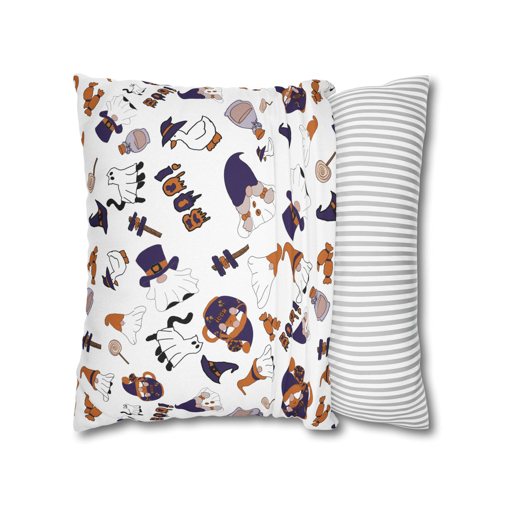 Halloween Gnomes Pillowcase | Spooky Ghosts Pumpkins Square Pillowcase