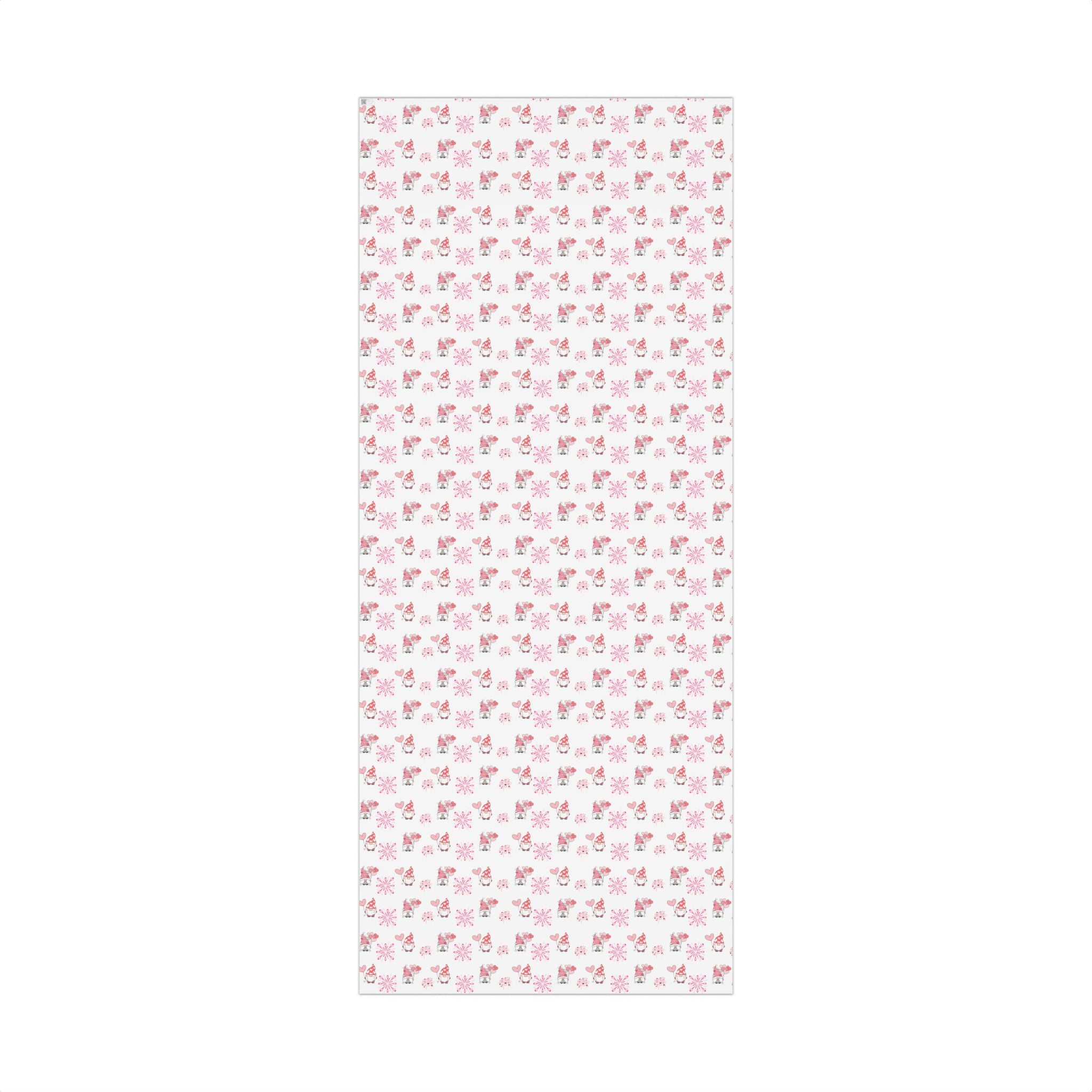 Valentine Gnome Pattern Gift Wrap, Pink Heart Wrapping Paper | Cute Gnomes