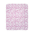 Floral and Butterflies Sakura Floral Fleece Sherpa Blanket | Cherry Blossom Pattern