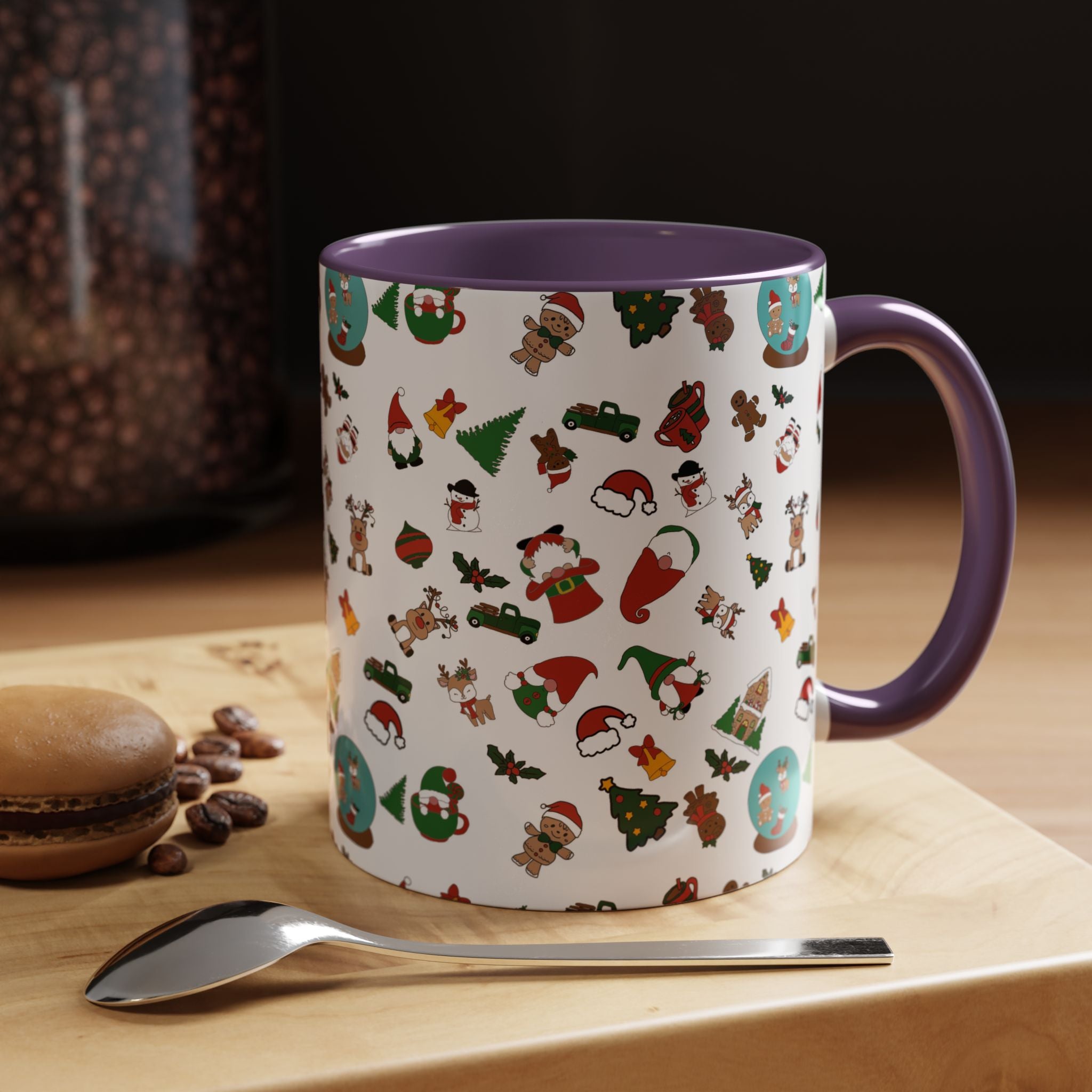 Christmas Icons Pattern Mug | Accent Coffee Mug 11oz 15oz