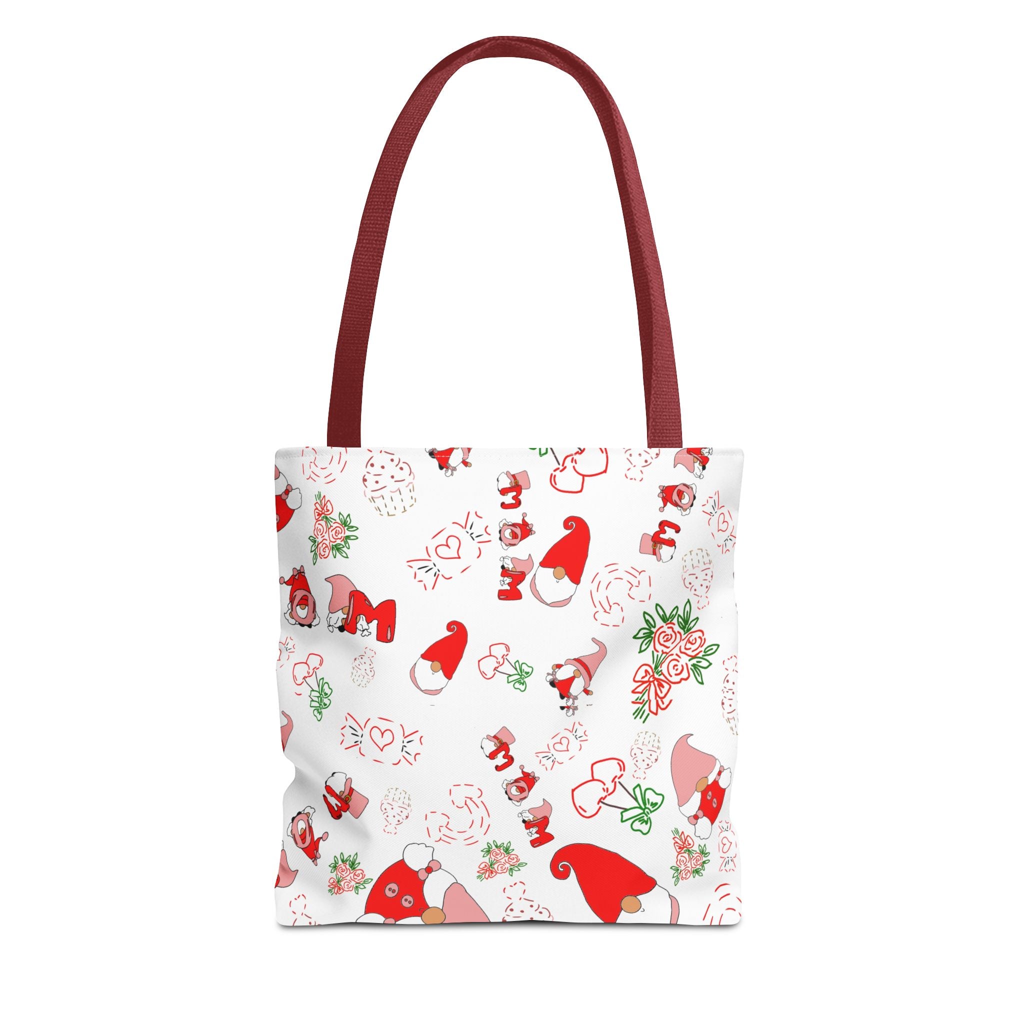 Mothers day  Gnome Pattern Tote Bag | Holiday Floral Gnomes All-Over Print