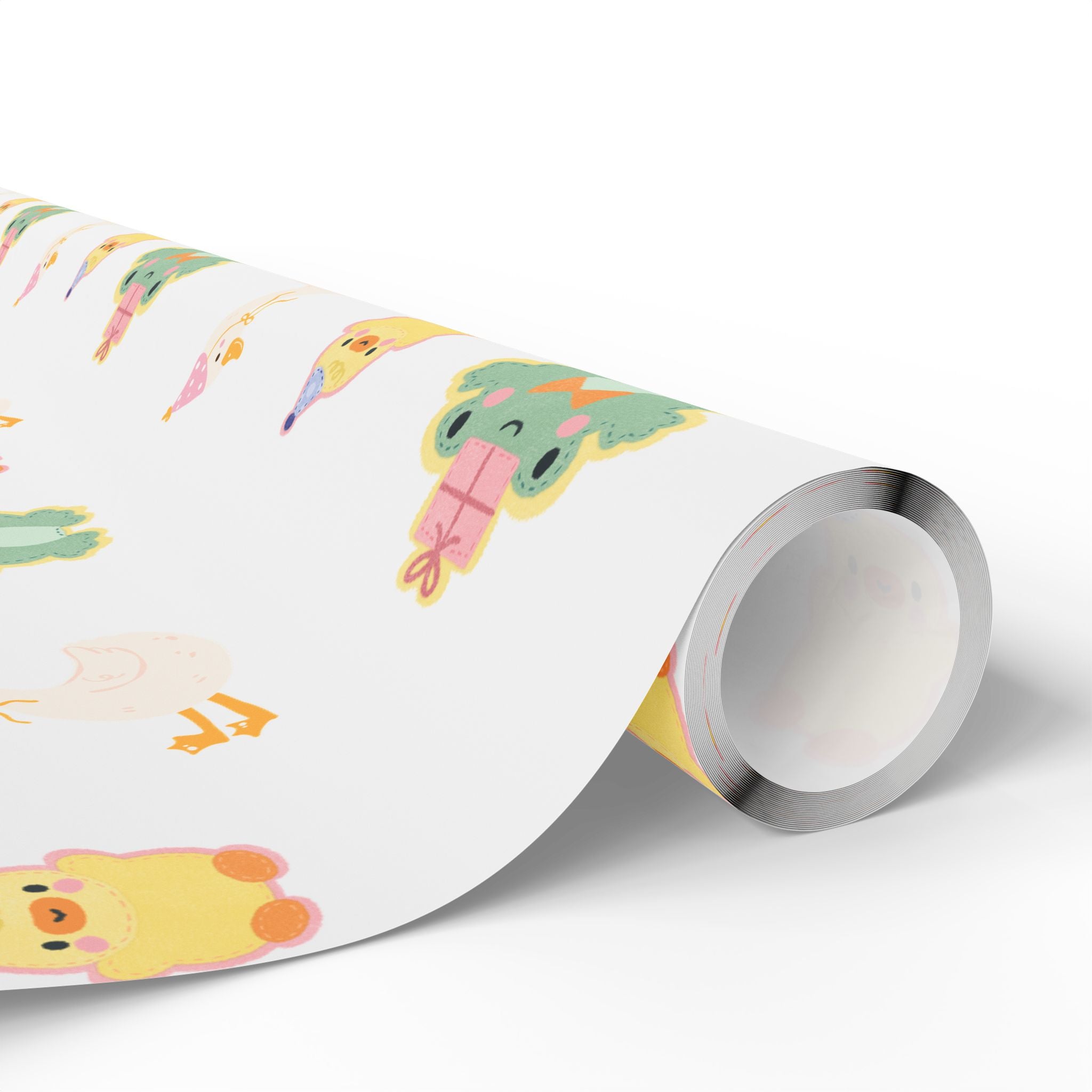 Wrapping Paper, Cute Frog, Chick and Duck Baby Shower/Baby Birthday Gift Wrap, Animal Print, Gender Neutral, Party Supplies, Kids Crafting