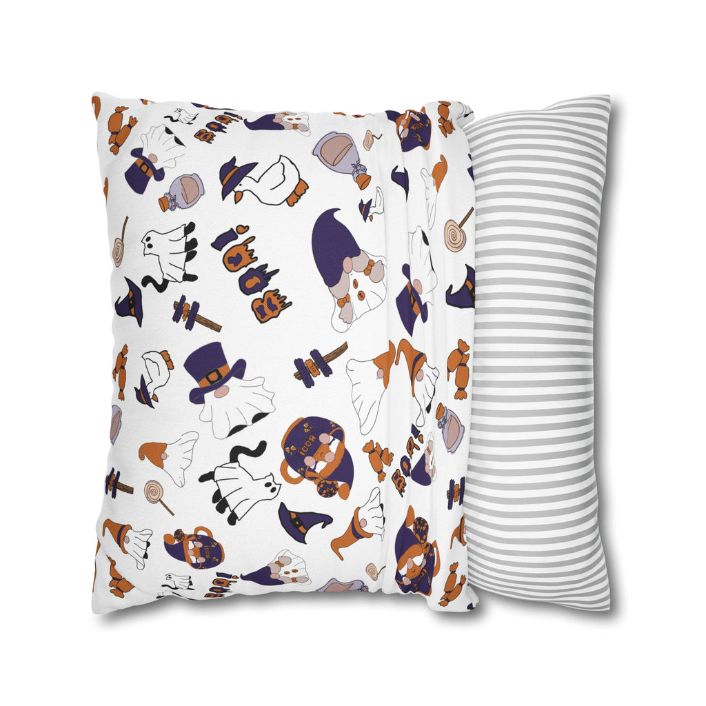 Halloween Gnomes Pillowcase | Spooky Ghosts Pumpkins Square Pillowcase