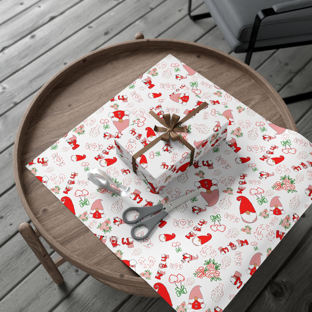 Gnome & Hearts Mothers Day Gift Wrap Paper