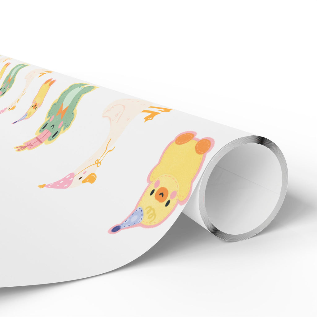 Wrapping Paper, Cute Frog, Chick and Duck Baby Shower/Baby Birthday Gift Wrap, Animal Print, Gender Neutral, Party Supplies, Kids Crafting