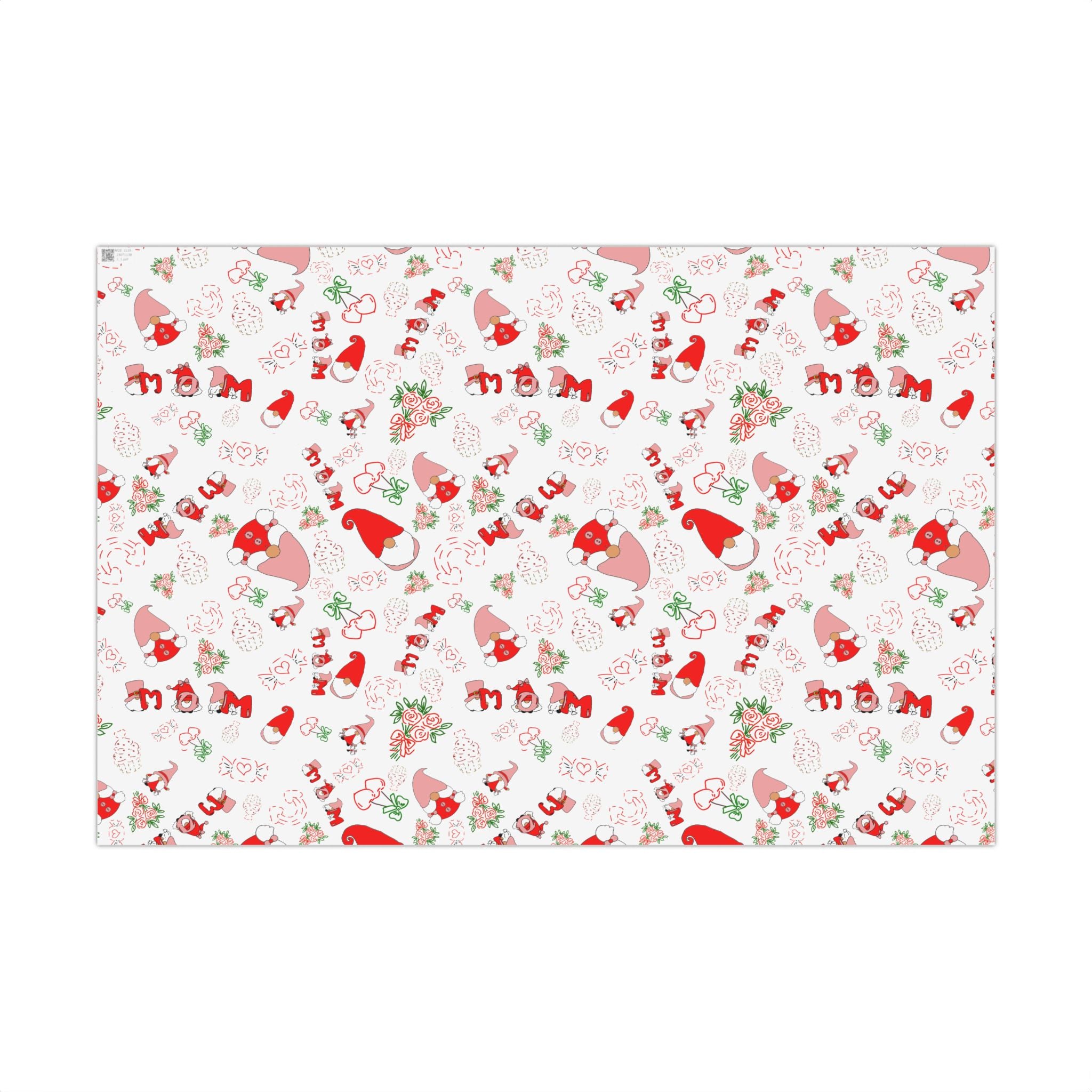 Gnome & Hearts Mothers Day Gift Wrap Paper