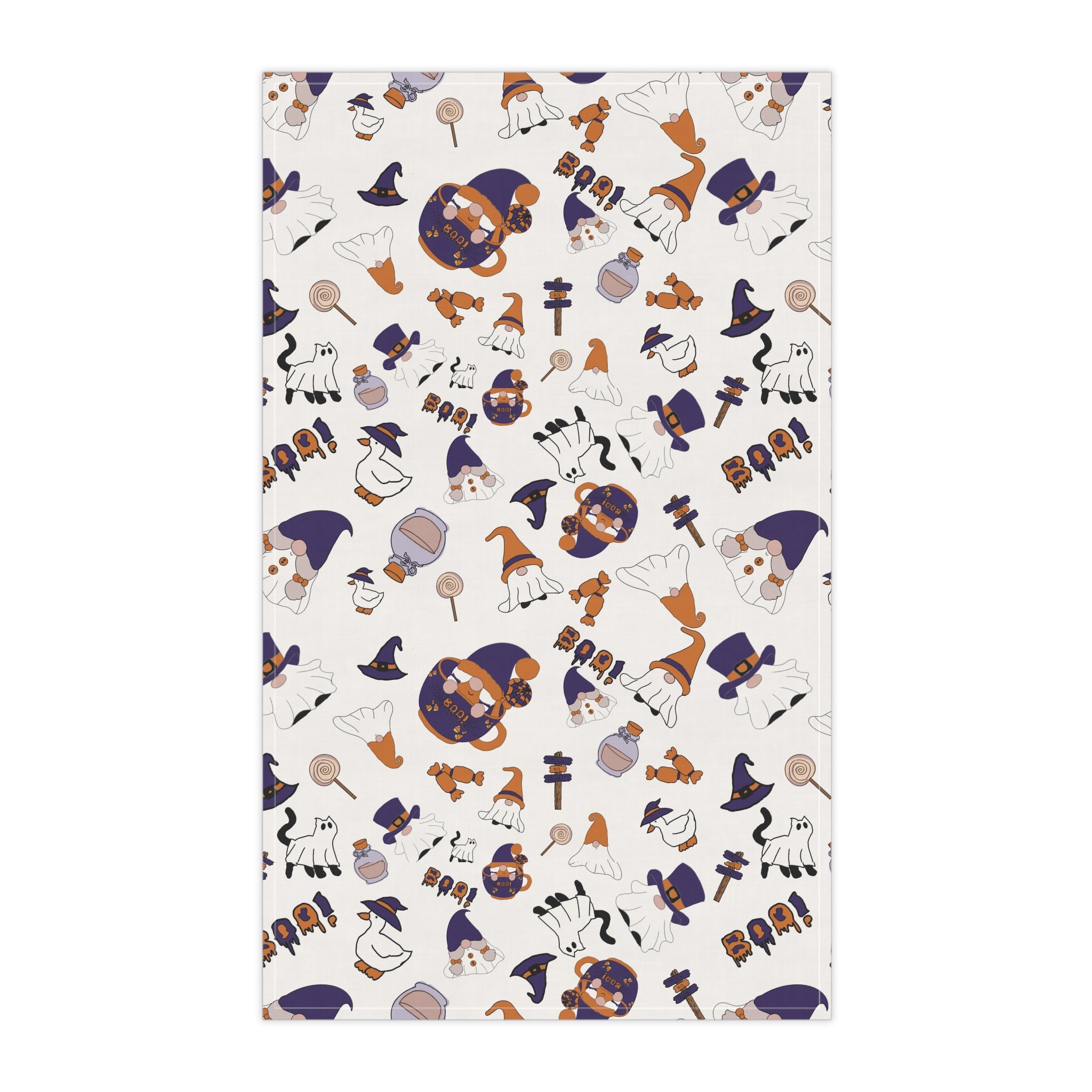 Halloween Ghosts and Witches Tea Towel | Cotton Poly Kitchen Towel