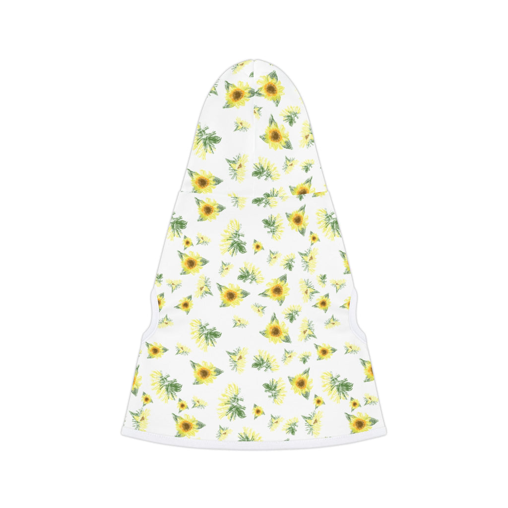 Sunflower Pattern Pet Hoodie | Floral Dog Hoodie