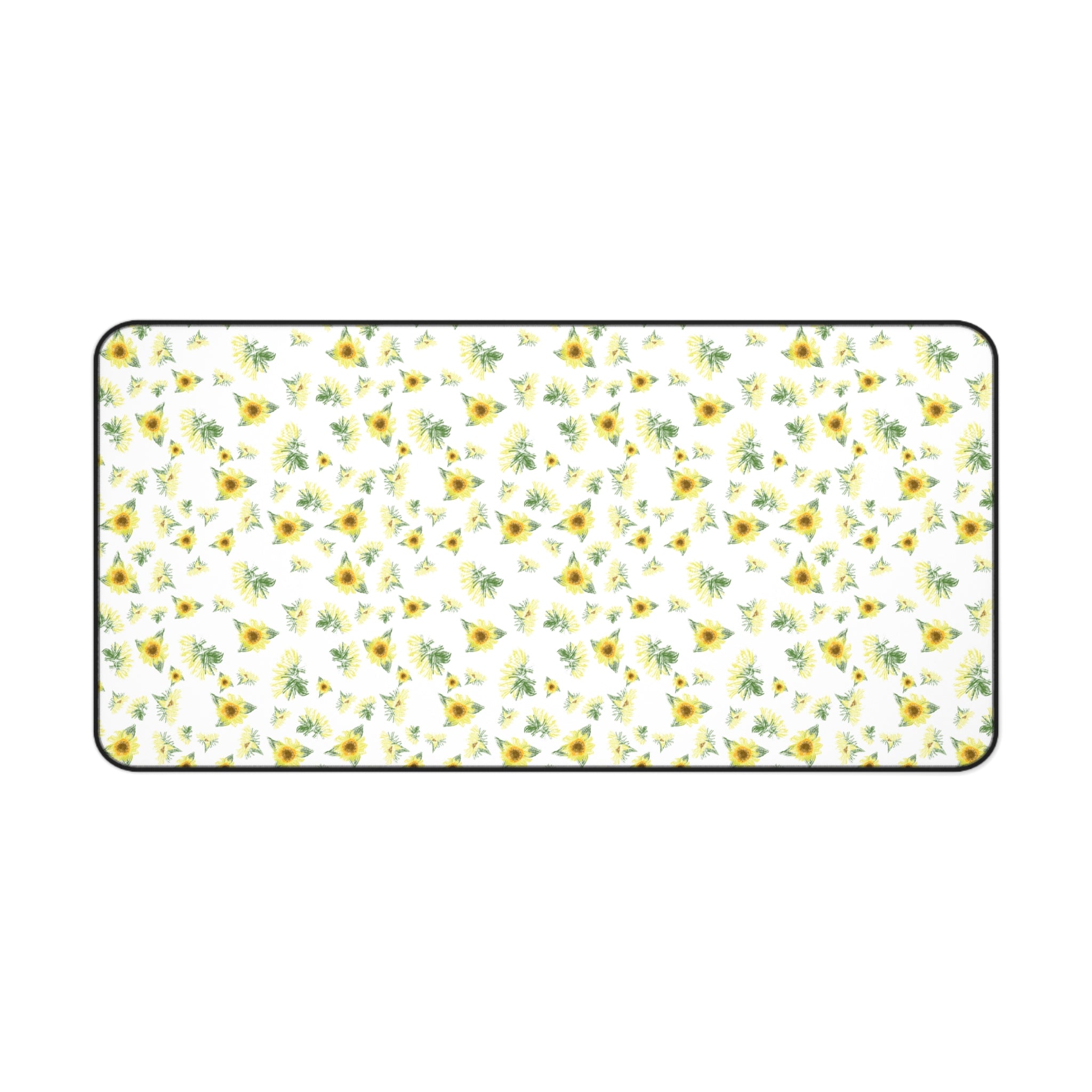Yellow Sunflower Pattern Desk Mat | Floral Desk Pad