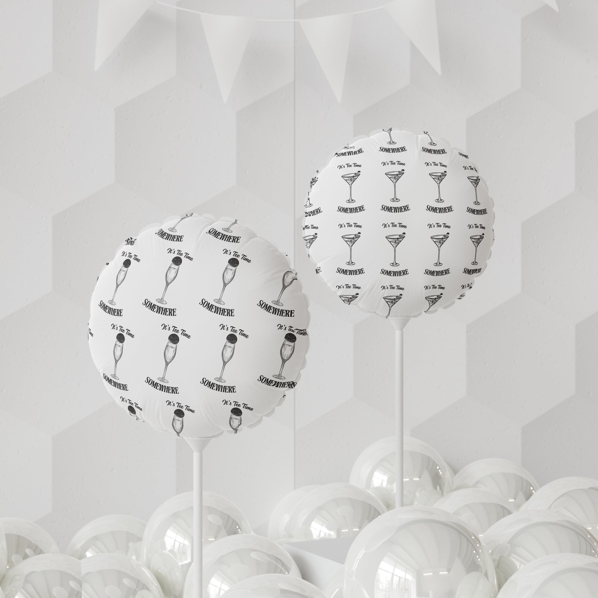 It's Tee Time Some Where! Champagne  Pattern Balloon