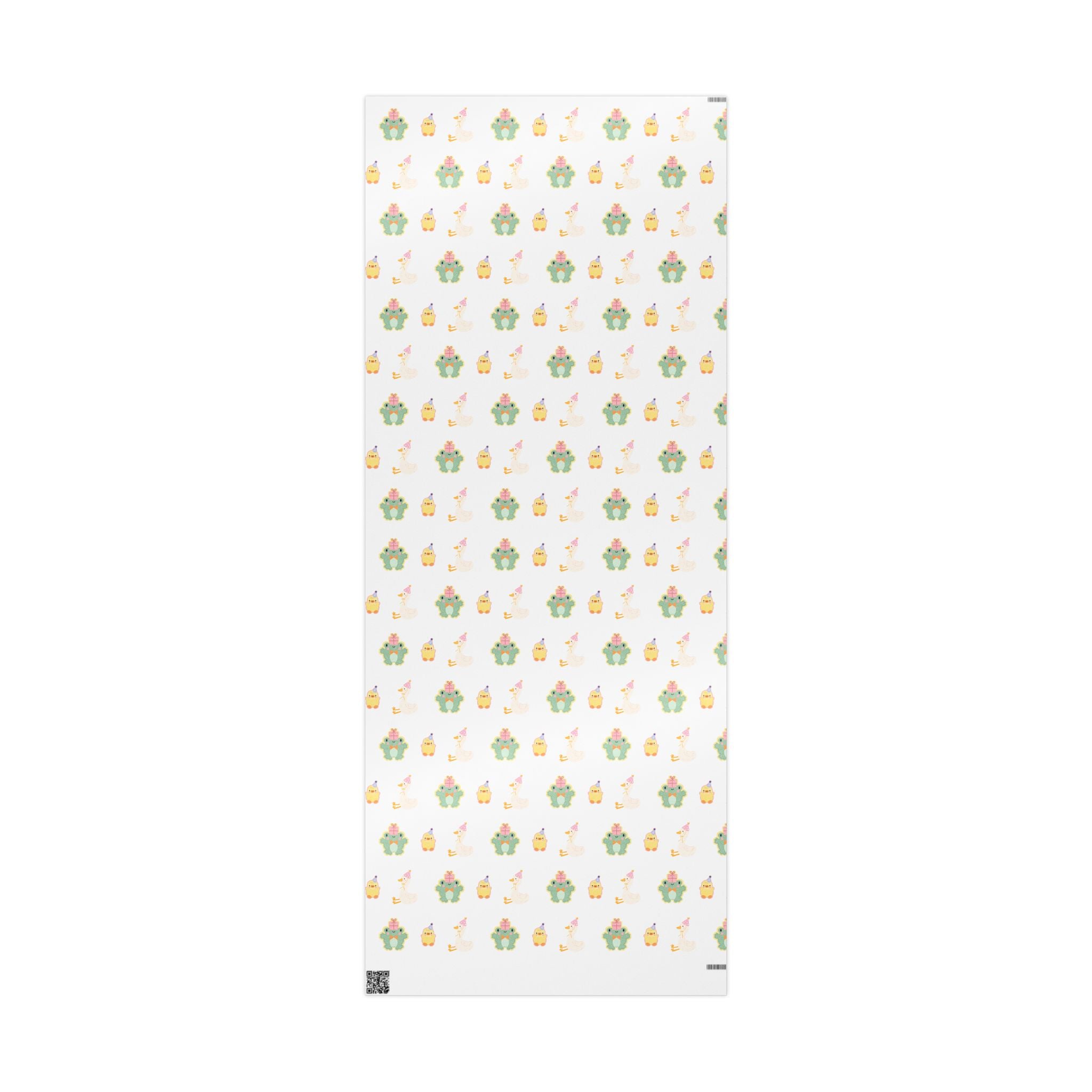 Wrapping Paper, Cute Frog, Chick and Duck Baby Shower/Baby Birthday Gift Wrap, Animal Print, Gender Neutral, Party Supplies, Kids Crafting