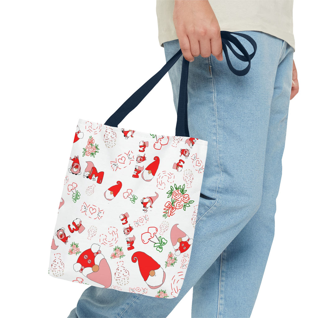 Mothers day  Gnome Pattern Tote Bag | Holiday Floral Gnomes All-Over Print