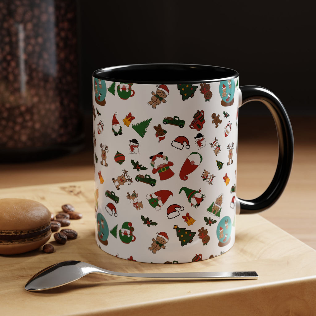 Christmas Icons Pattern Mug | Accent Coffee Mug 11oz 15oz
