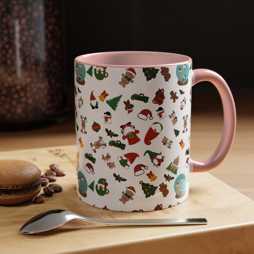 Christmas Icons Pattern Mug | Accent Coffee Mug 11oz 15oz