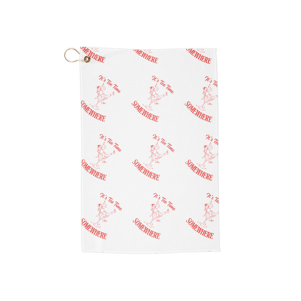 It's Tee Time Some Where! Martini Girl Pattern Golf Towel | Cocktail Print Golf Towel with Grommet