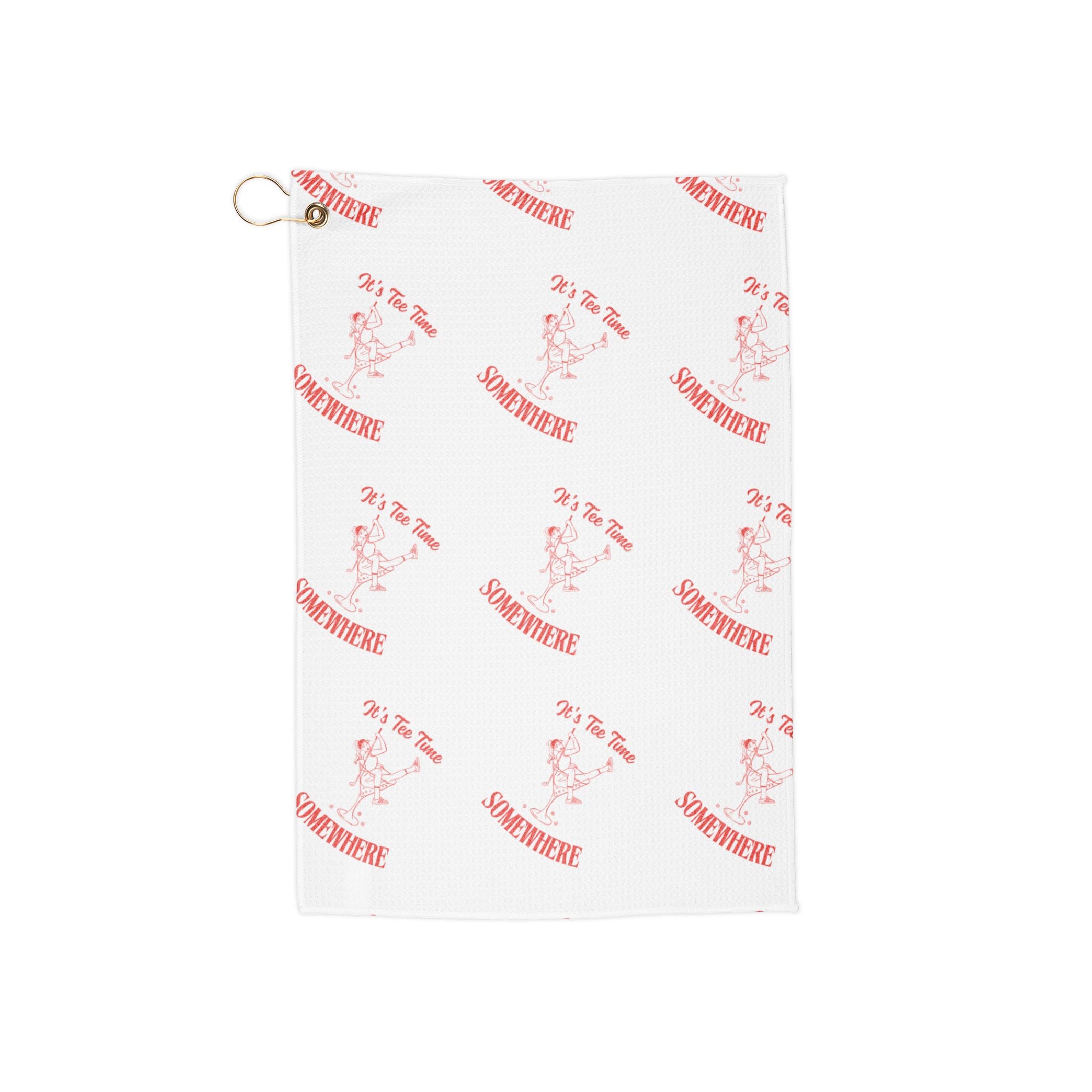 It's Tee Time Some Where! Martini Girl Pattern Golf Towel | Cocktail Print Golf Towel with Grommet