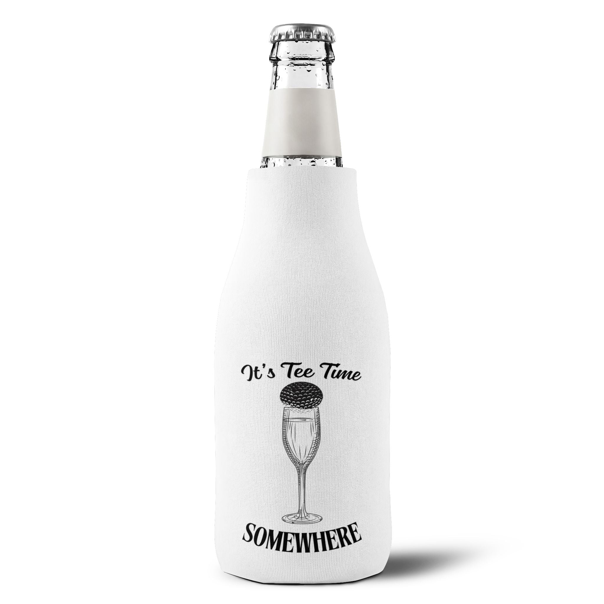 It's Tee Time Some Where! Champagne Zip-Up Bottle Cooler Sleeve