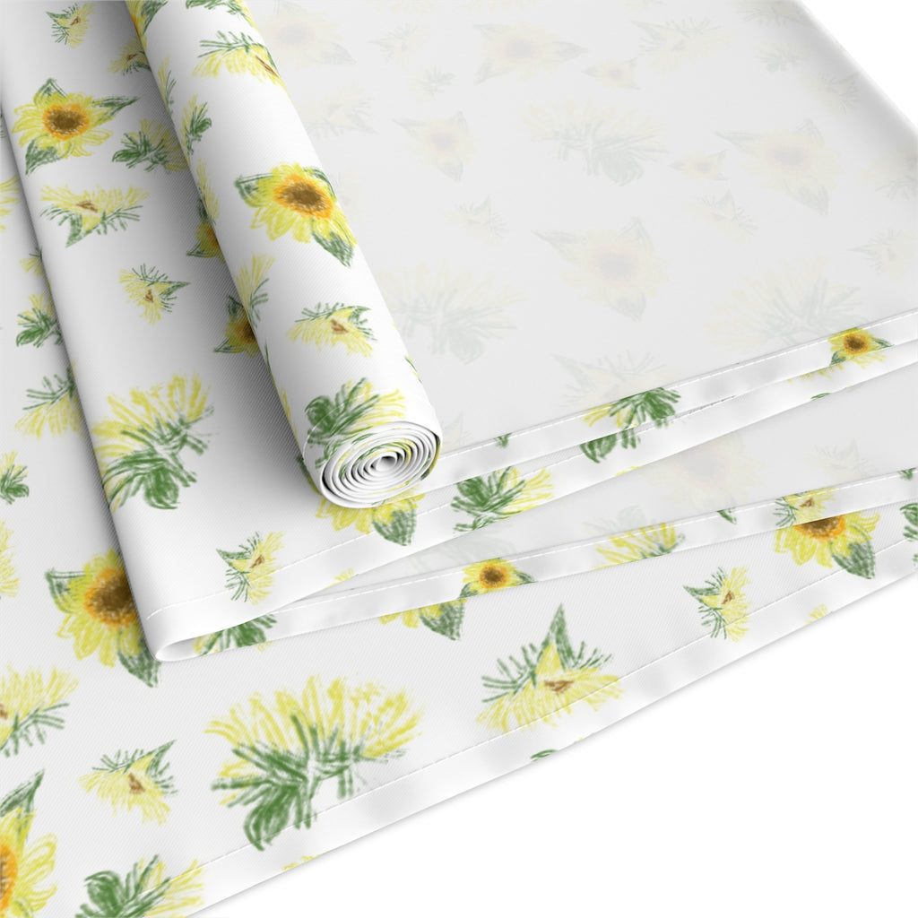 Yellow Sunflower Pattern Table Runner | Floral Table Runner