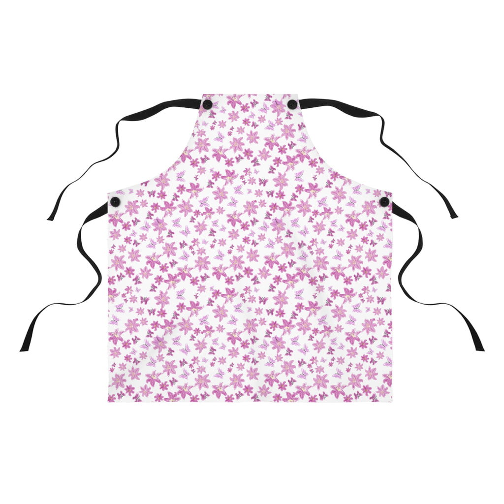 Pink Cherry Blossom Floral Apron | All-Over Print Kitchen Apron