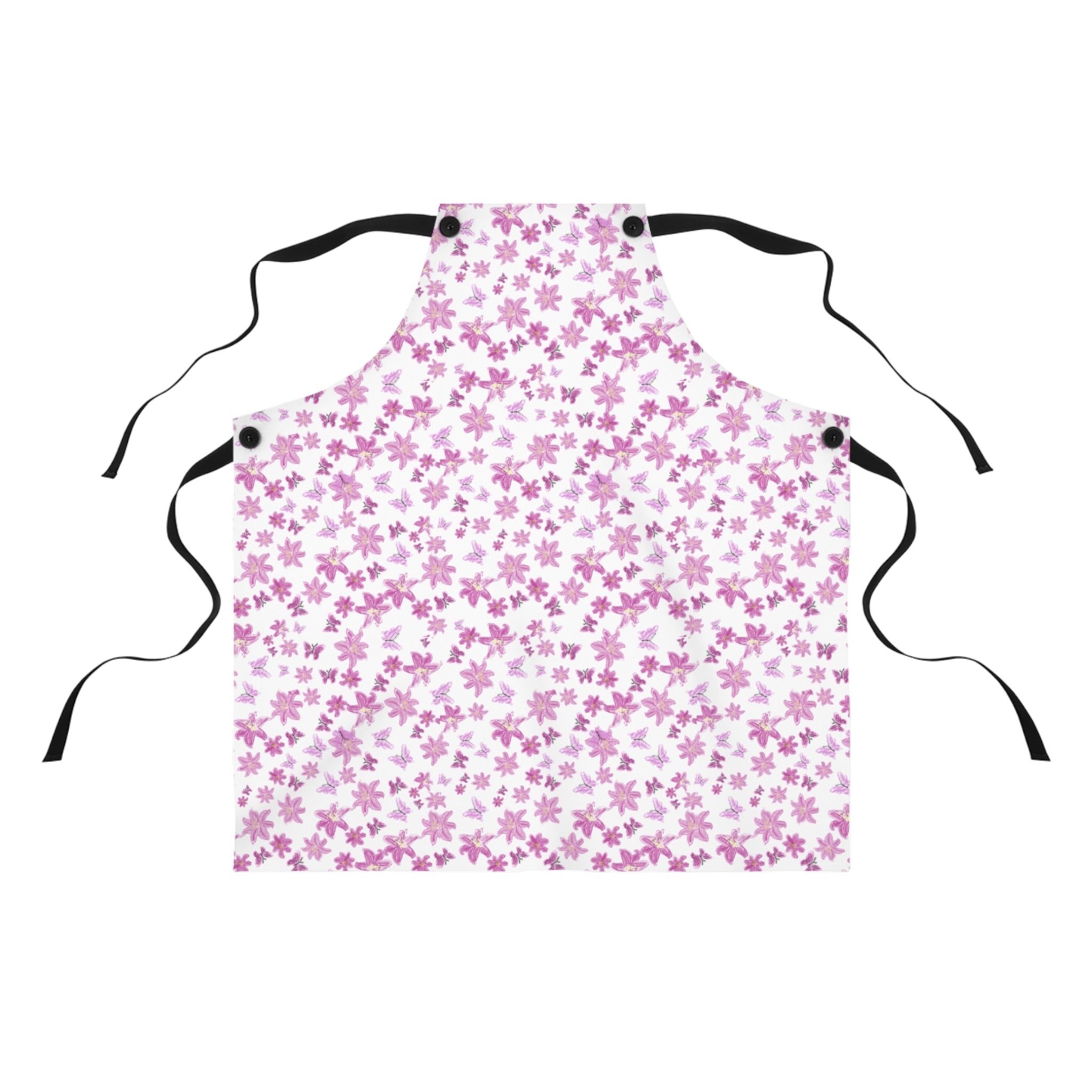 Pink Cherry Blossom Floral Apron | All-Over Print Kitchen Apron