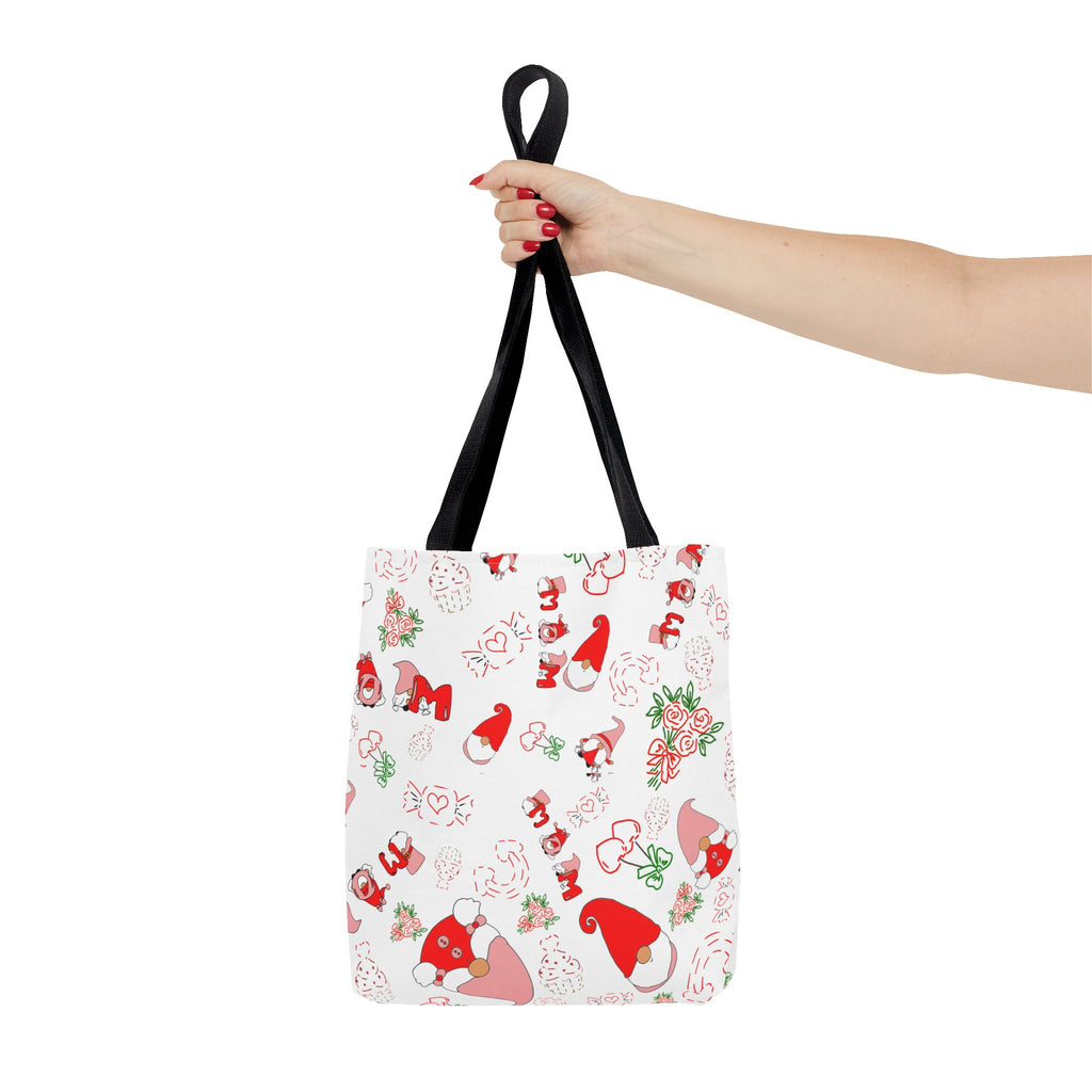Mothers day  Gnome Pattern Tote Bag | Holiday Floral Gnomes All-Over Print