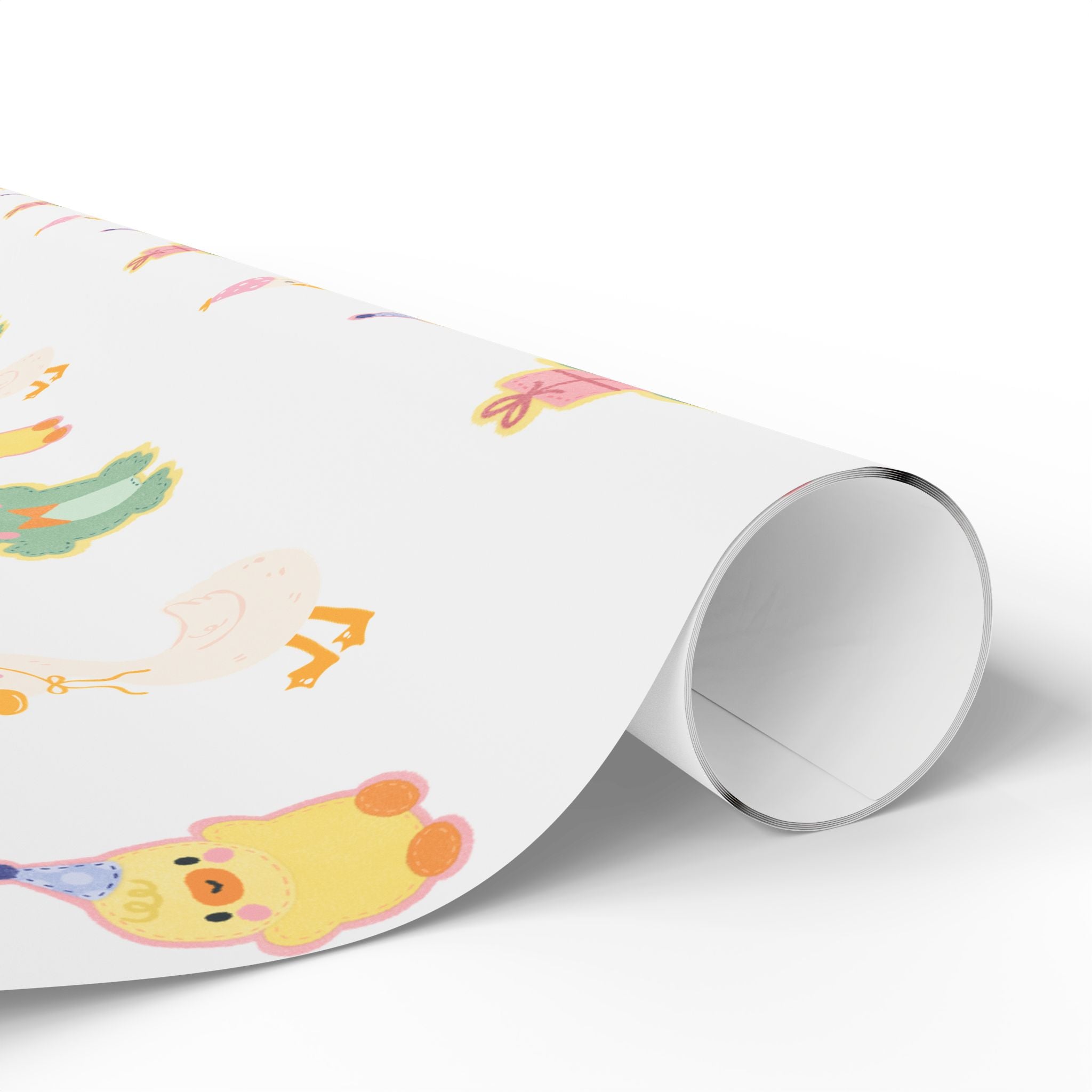 Wrapping Paper, Cute Frog, Chick and Duck Baby Shower/Baby Birthday Gift Wrap, Animal Print, Gender Neutral, Party Supplies, Kids Crafting