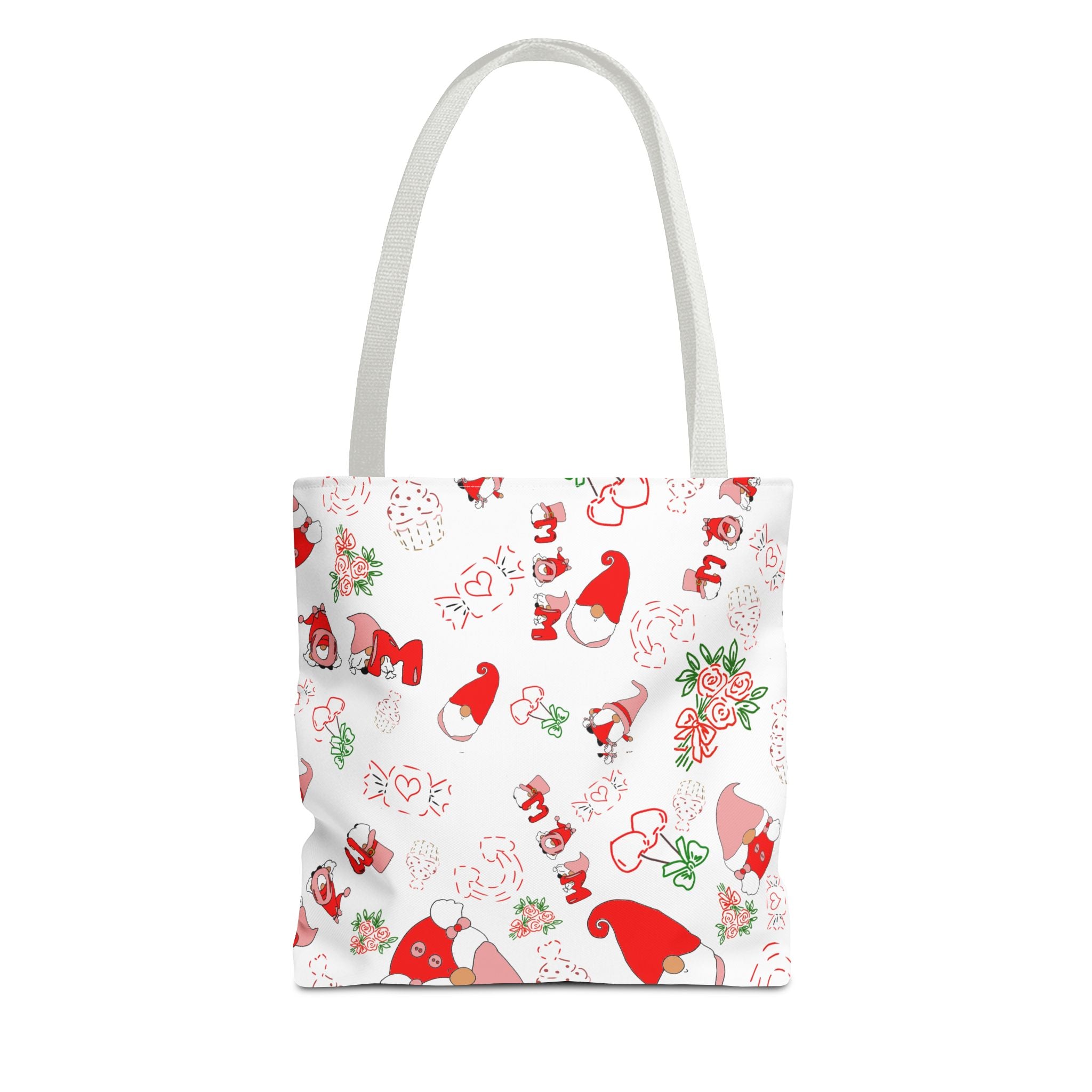 Mothers day  Gnome Pattern Tote Bag | Holiday Floral Gnomes All-Over Print