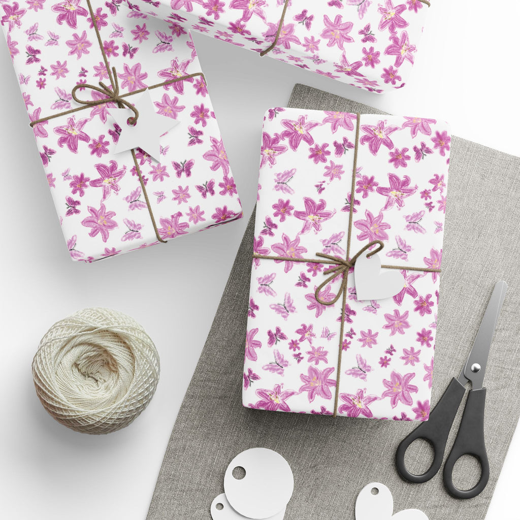 Flowers and Butterfly Wrapping Papers