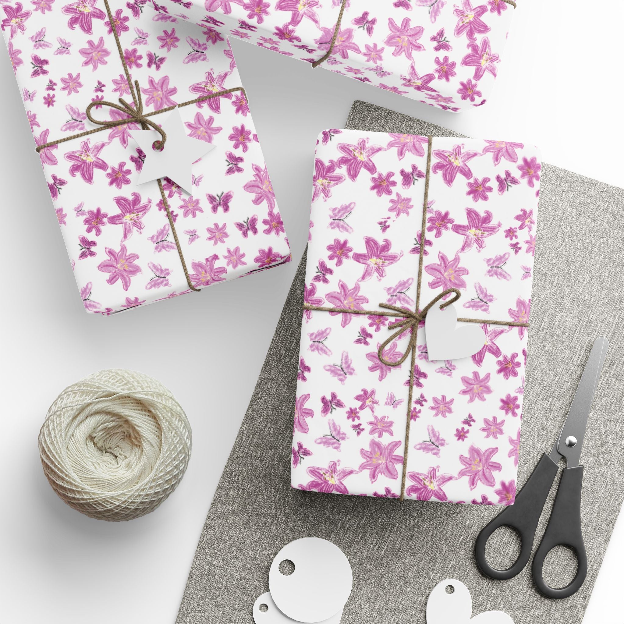 Flowers and Butterfly Wrapping Papers