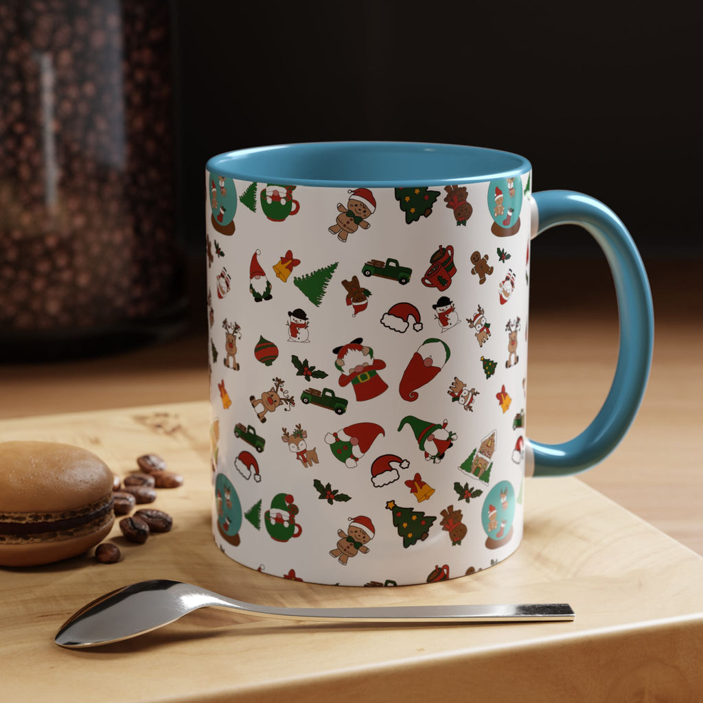 Christmas Icons Pattern Mug | Accent Coffee Mug 11oz 15oz