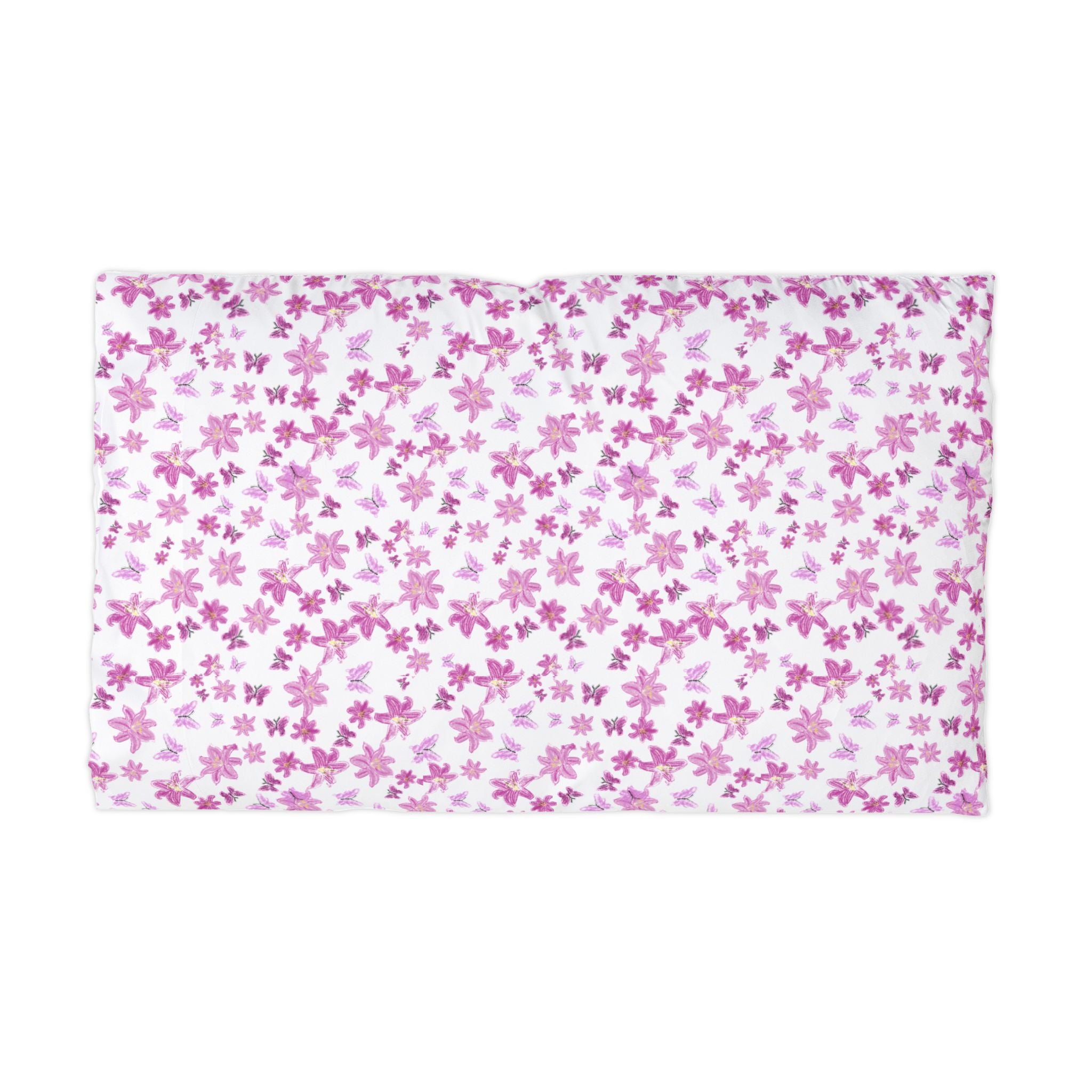 Pink Cherry Blossom Pattern Microfiber Pillowcase | Floral Spring Bedroom