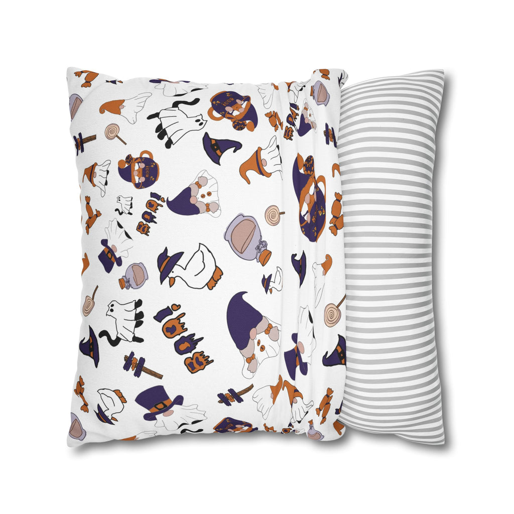 Halloween Gnomes Pillowcase | Spooky Ghosts Pumpkins Square Pillowcase