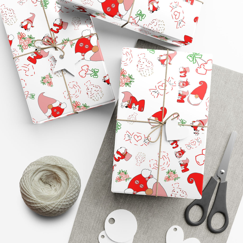 Gnome & Hearts Mothers Day Gift Wrap Paper