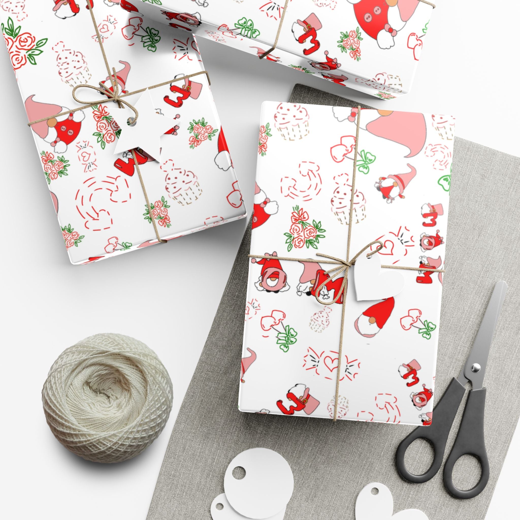 Gnome & Hearts Mothers Day Gift Wrap Paper