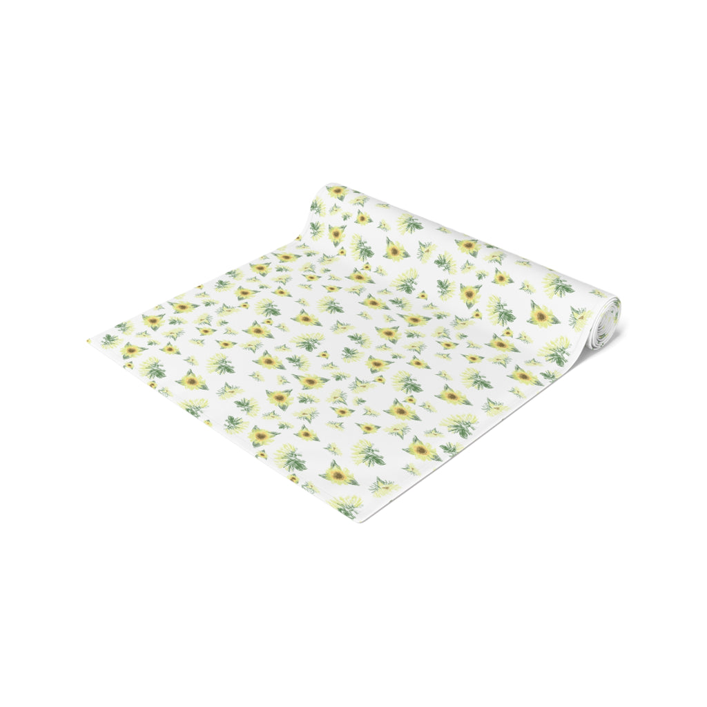 Yellow Sunflower Pattern Table Runner | Floral Table Runner