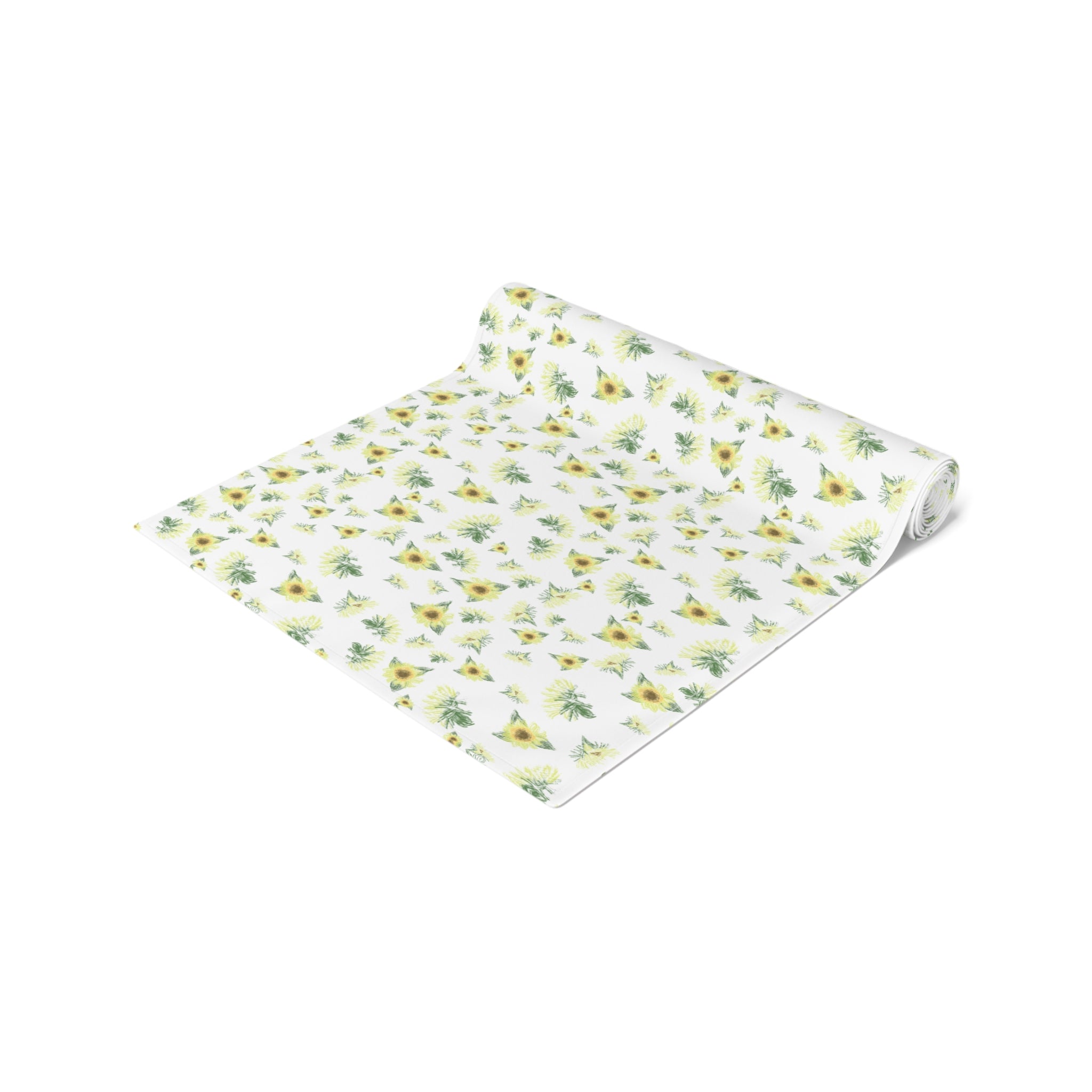 Yellow Sunflower Pattern Table Runner | Floral Table Runner
