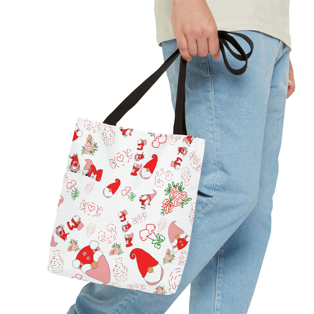 Mothers day  Gnome Pattern Tote Bag | Holiday Floral Gnomes All-Over Print