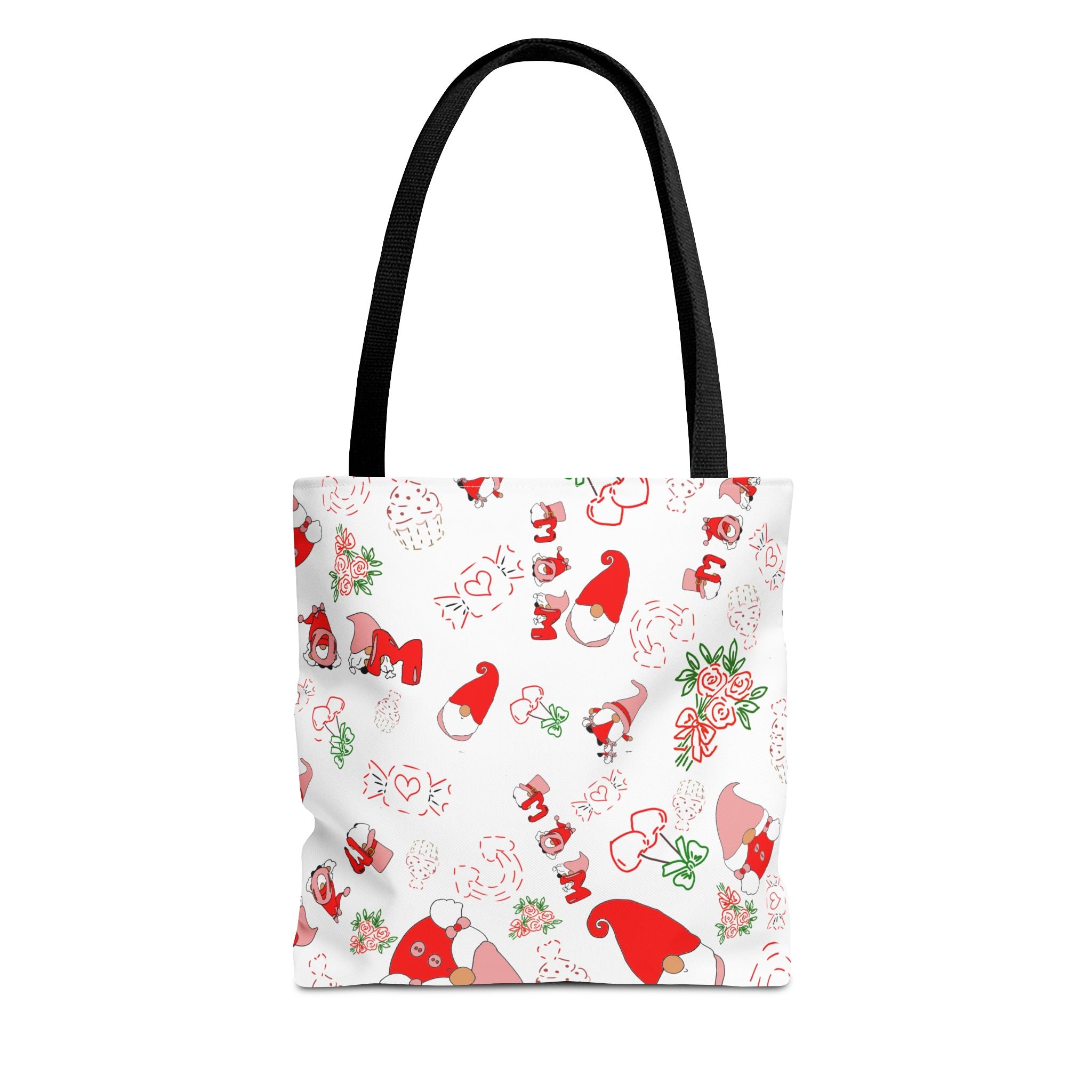 Mothers day  Gnome Pattern Tote Bag | Holiday Floral Gnomes All-Over Print