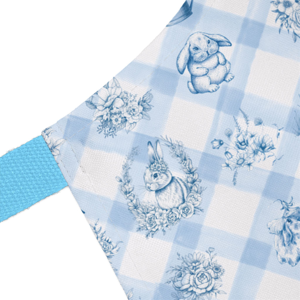 Cute Farm Plaid Bunny Apron — Bunnies Collection, 5-Color Straps