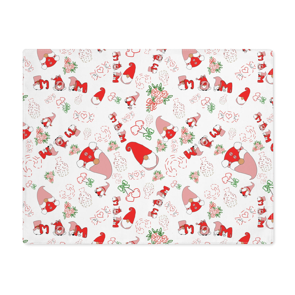 Mom Gnome Placemat | Holiday Gnome Pattern Table Mat