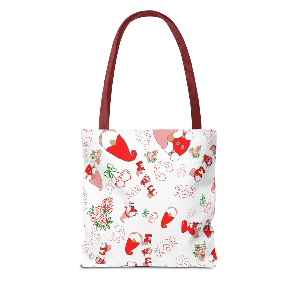 Mothers day  Gnome Pattern Tote Bag | Holiday Floral Gnomes All-Over Print