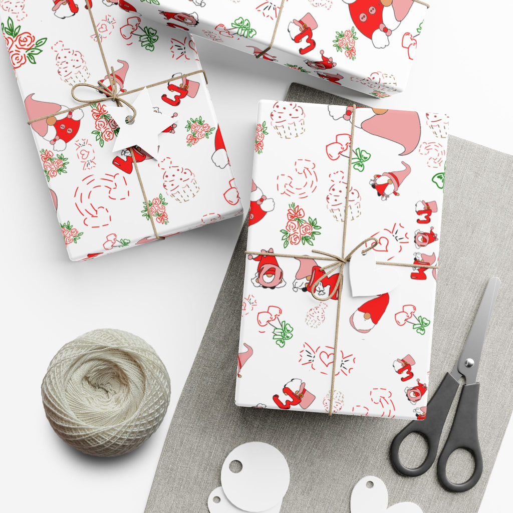 Gnome & Hearts Mothers Day Gift Wrap Paper
