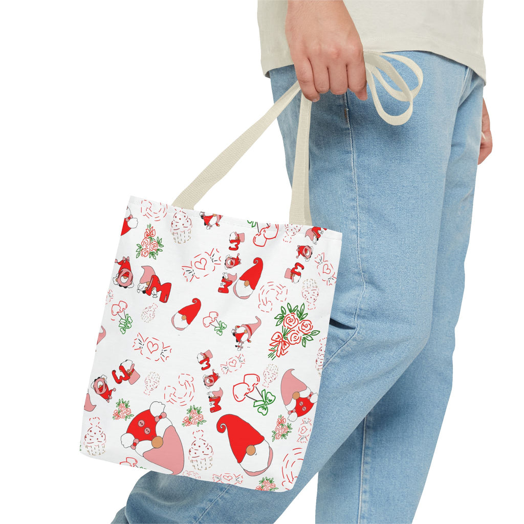 Mothers day  Gnome Pattern Tote Bag | Holiday Floral Gnomes All-Over Print